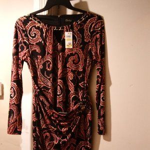 A paisley long sleeve dress very sexy.